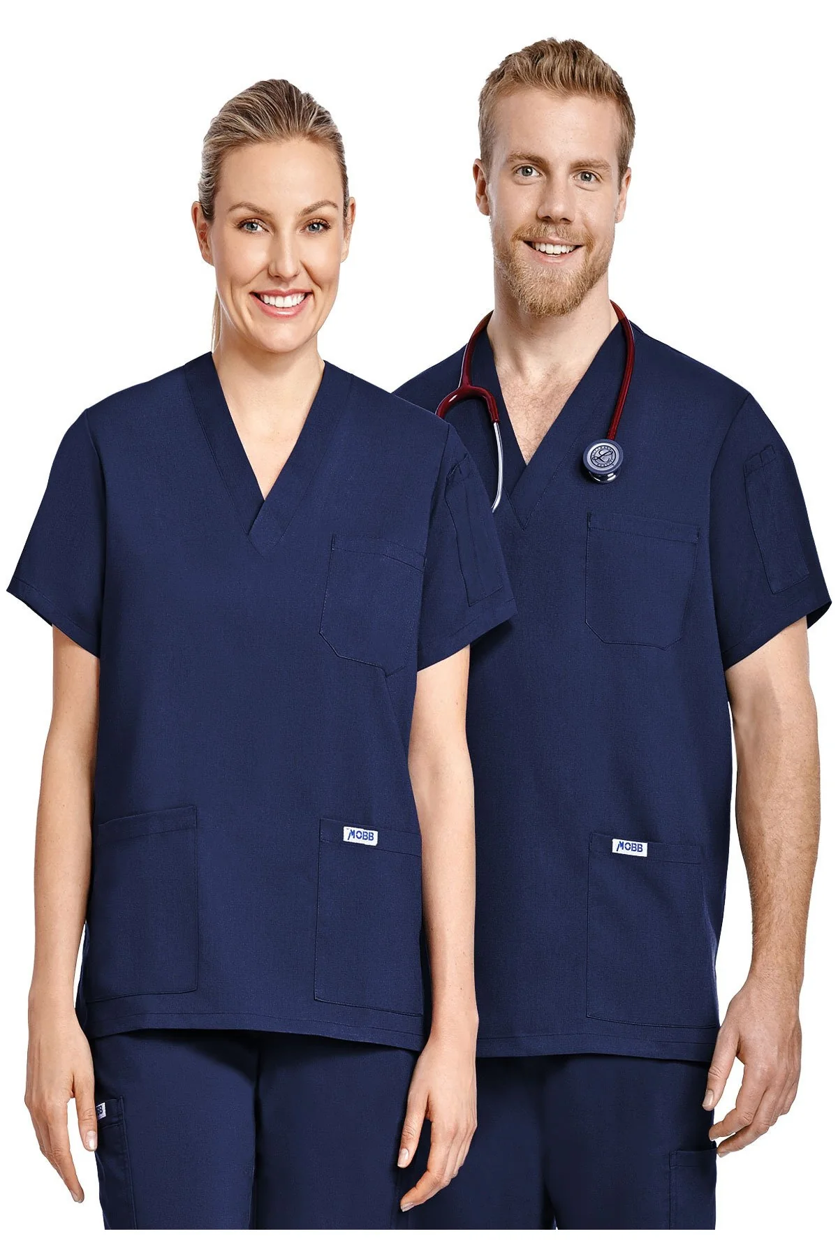 "MOBB" V NECK UNISEX 3 POCKET SCRUB TOP