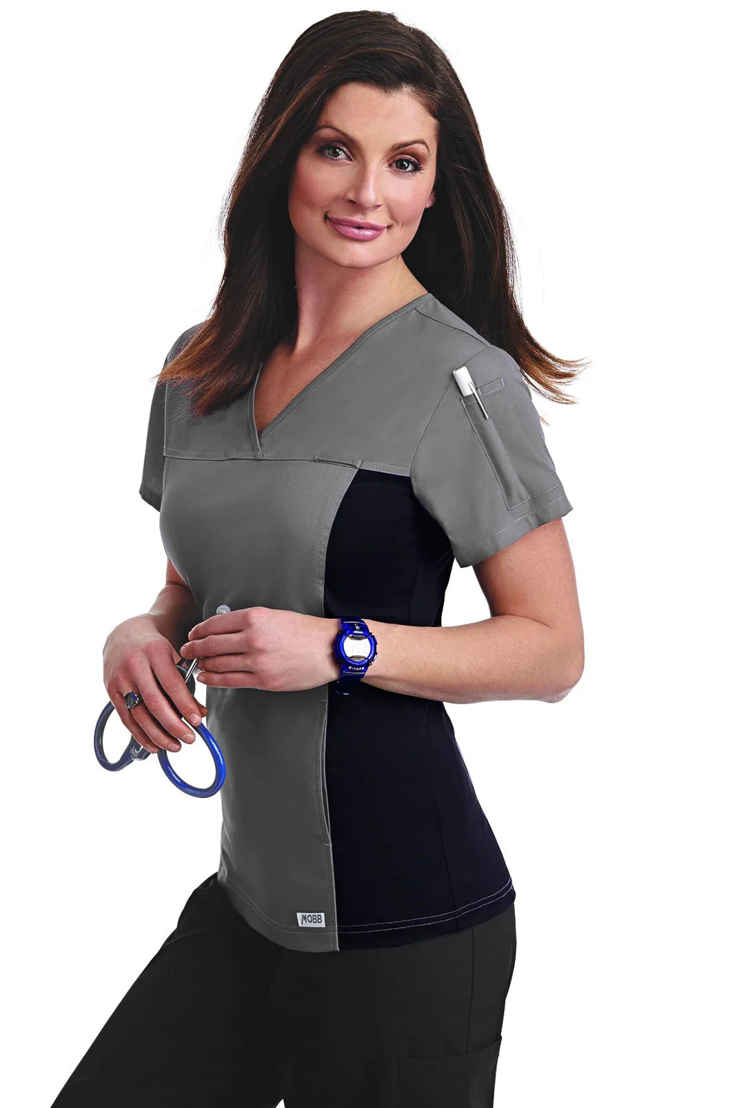 "MOBB" WOMENS FLEXI V NECK SCRUB TOP